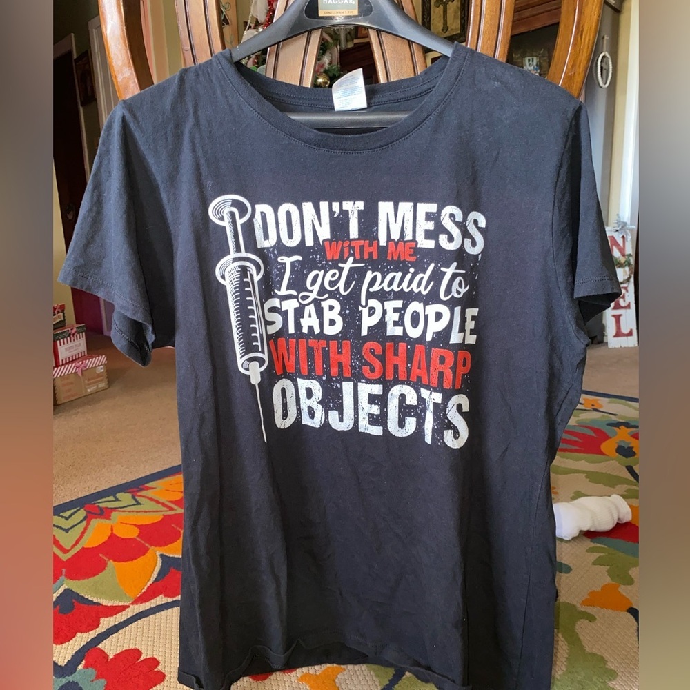 Phlebotomist funny graphic Tshirt medium gently worn​